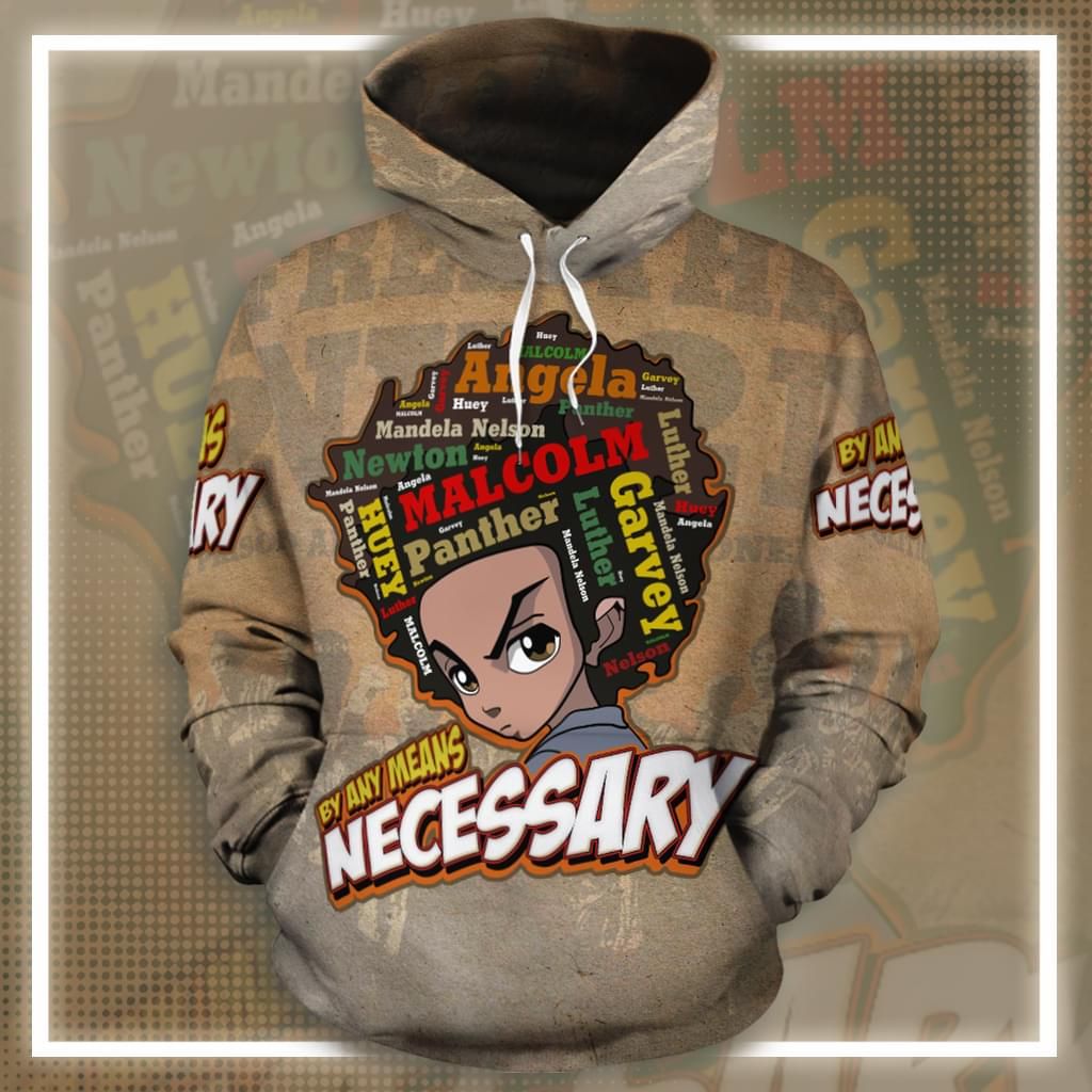 Huey Freeman Black Power All-Over By Any Necessary 3D Hoodie