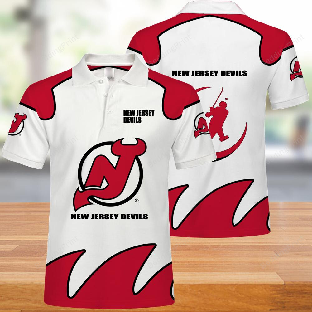 New Jersey Devils Button Up Polo Shirt