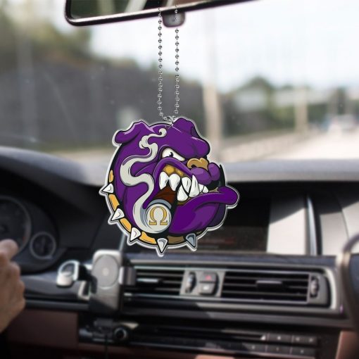 Omega Psi Phi 1911 Frat Inc Royal Purple Dog Mascot Car Hanging Ornament