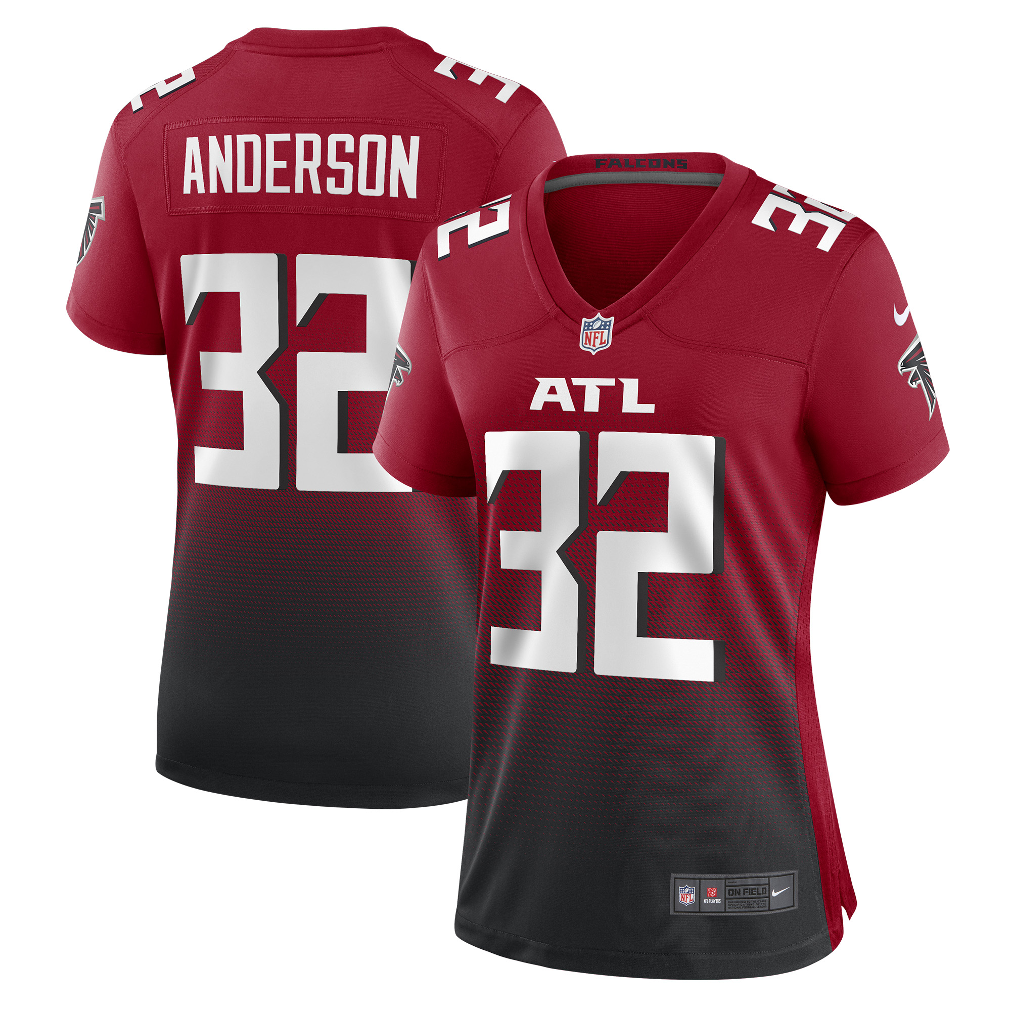 Women’s Atlanta Falcons Jamal Anderson Red Retired Game Jersey