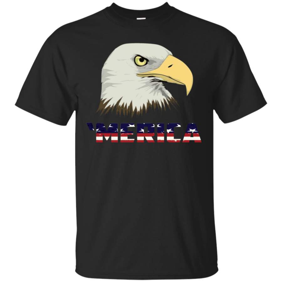 AGR Americ bald eagle for merica – flag American t shirt Cotton t shirt