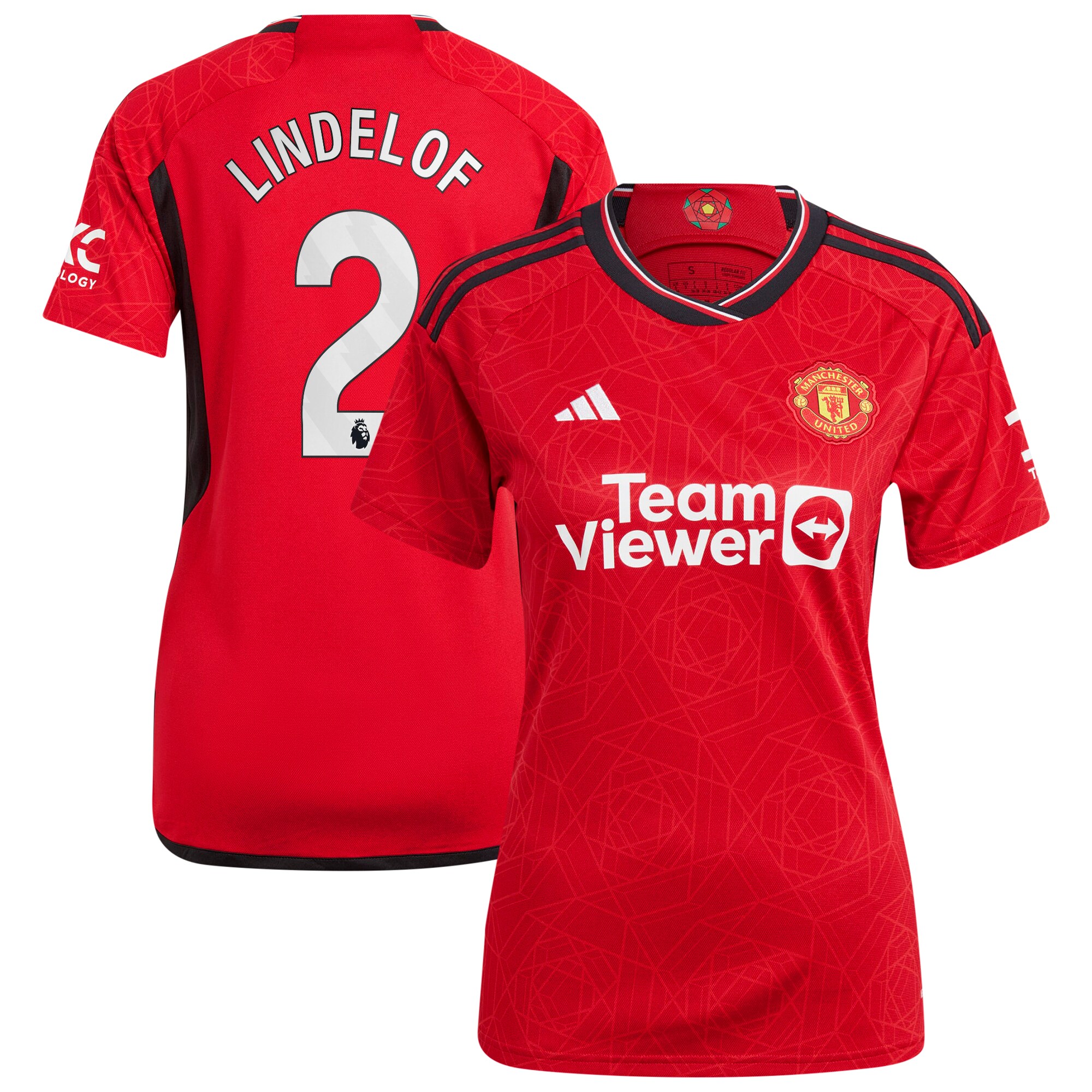 Victor Lindelof Manchester United Women's 2023/24 Home Replica Player Jersey – Red