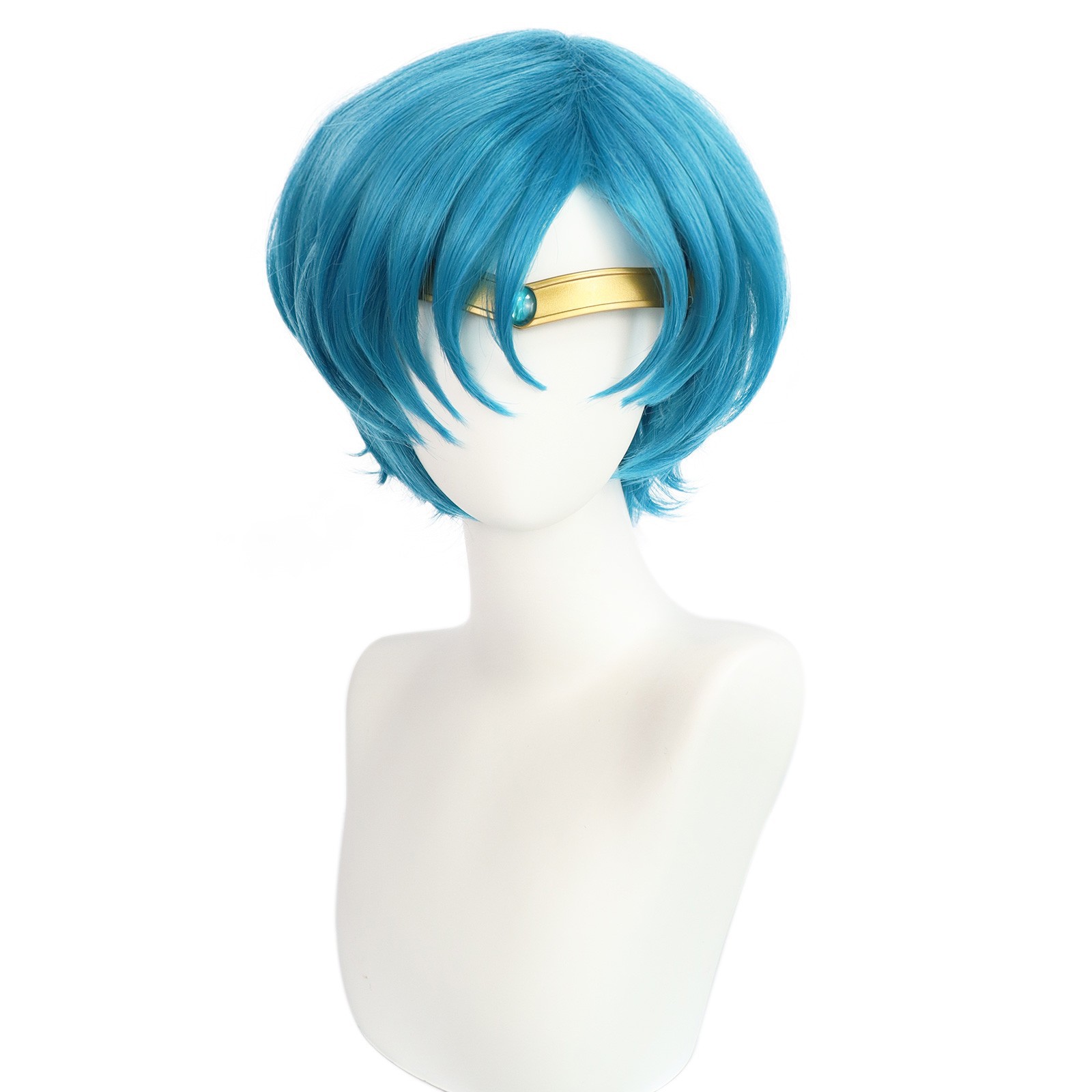 Anime Mizuno Ami Blue Wig Sailor Mercury Cosplay Wigs + Headwear Role Play Halloween Cosplay Costume alx