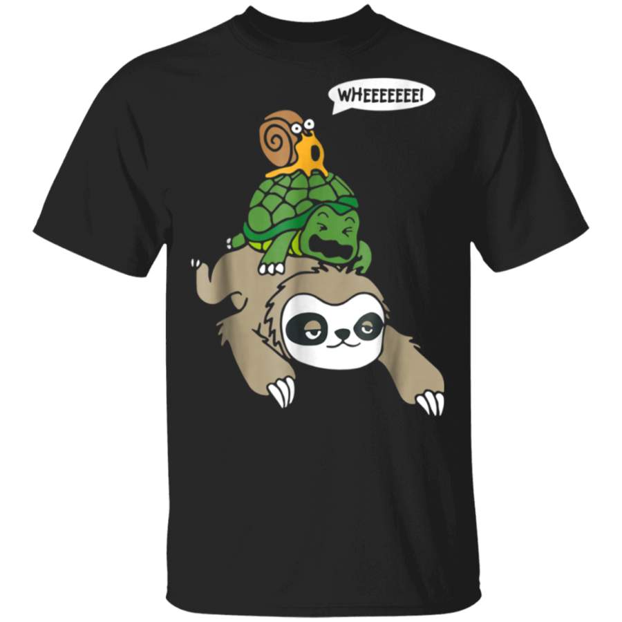 Sloth Turtle Snail Funny T Shirt Cute Animal Lover Gift Tee