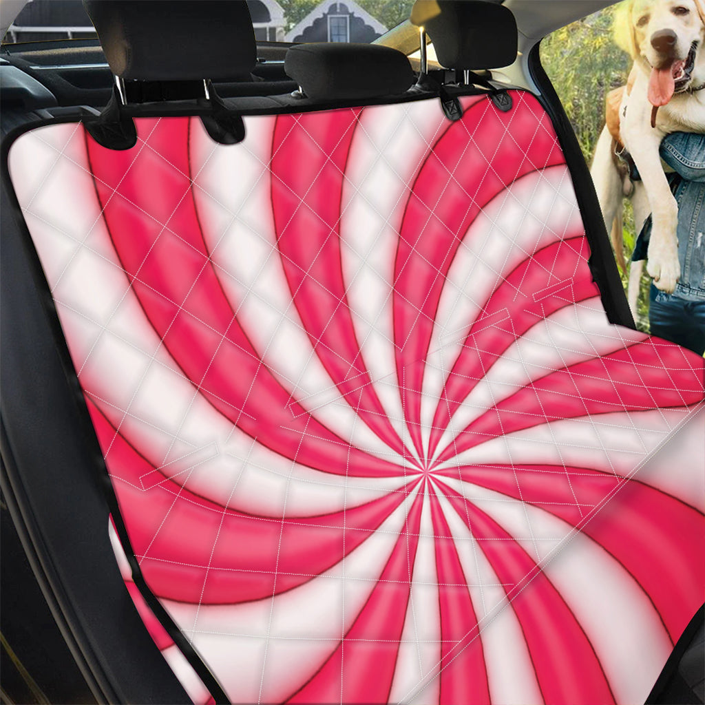 Pink Swirl Candy Print Pet Car Back Seat Cover