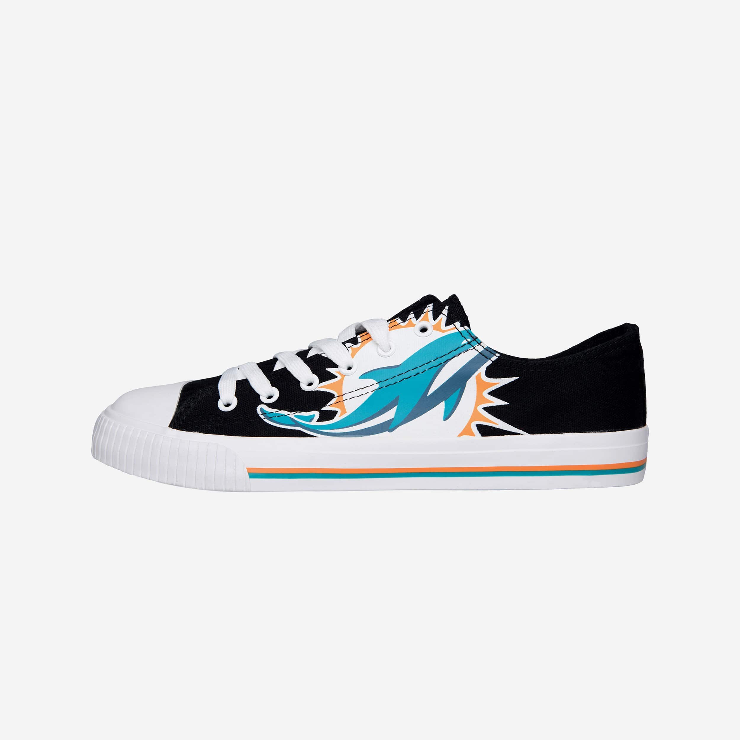 Miami Dolphins Mens Low Top Big Logo Canvas Shoe