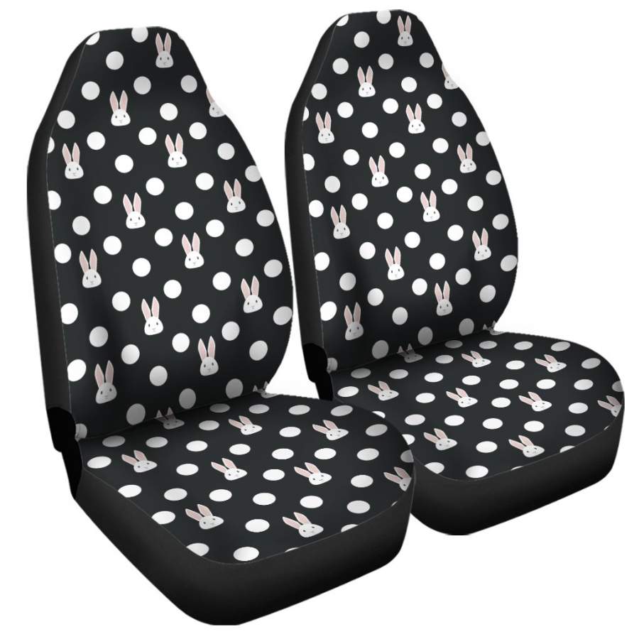 Polka Dot Rabbit Pattern Print Universal Fit Car Seat Covers