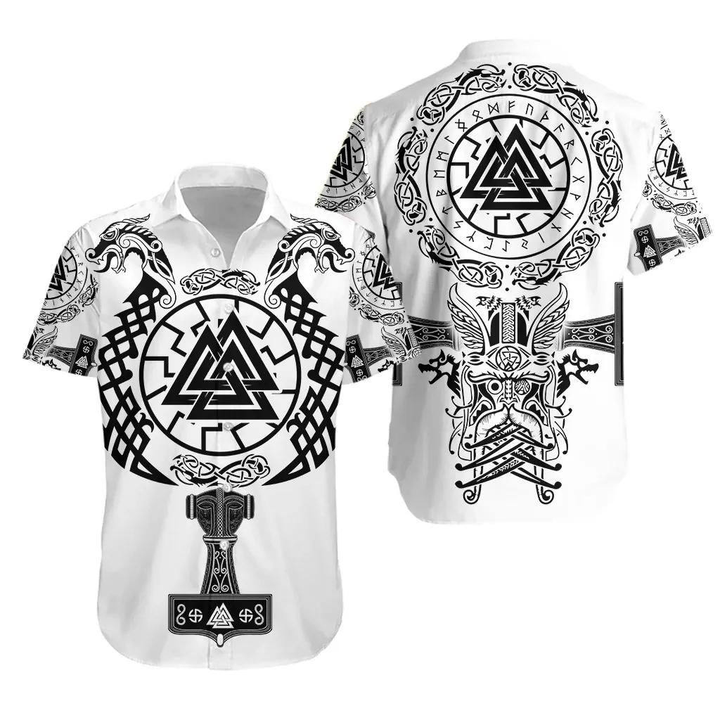 Viking Valknut Aloha Hawaiian Shirt Colorful Short Sleeve Summer Beach Casual Shirt For Men And Women