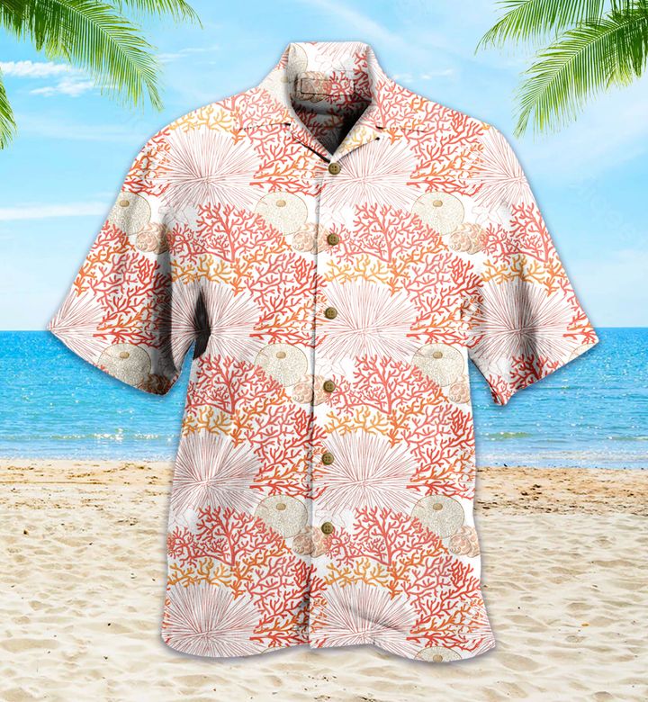 Coral Reef Orange Hawaii Shirt Ha25485