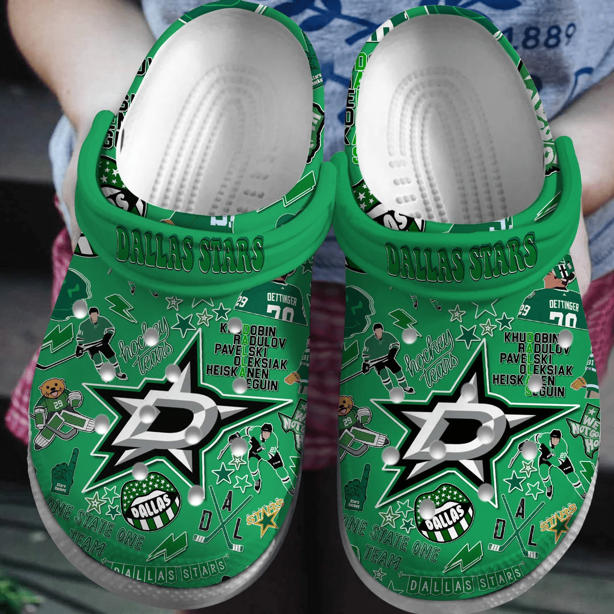 Dallas Stars Ice hockey team NHL Sport Crocs Clogs Crocband Shoes Comfortable For Men Women and Kids