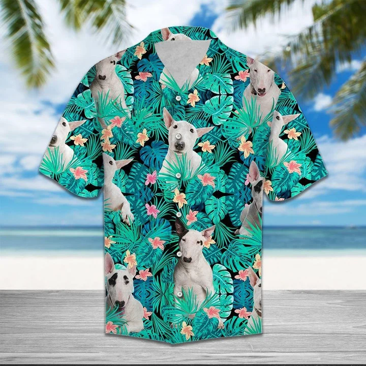 Bull Terrier Into Tropical Jungle Hawaii Dog Hawaii Shirt For Men And Women Ha7206