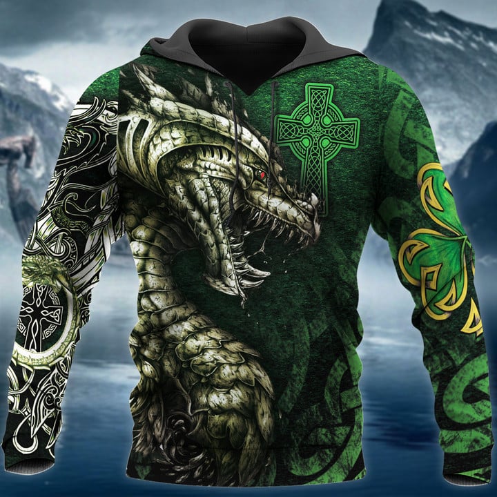 Dragon Celtic Patrick Day All Over Printed Unisex Shirt