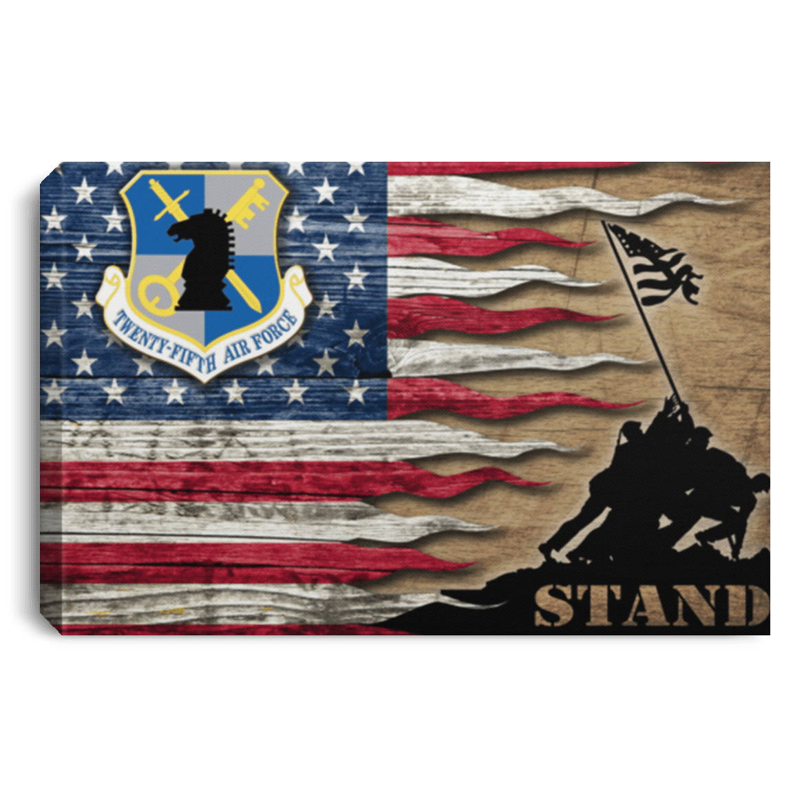 Air Force Intelligence Command Stand For The Flag 24X16 Inches  Landscape Canvas .75In Frame
