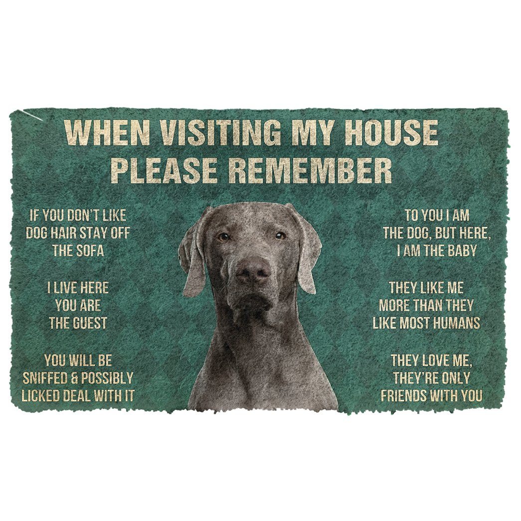 Gearhumans  Gearhuman 3D Please Remember Weimaraner House Rules Custom Doormat