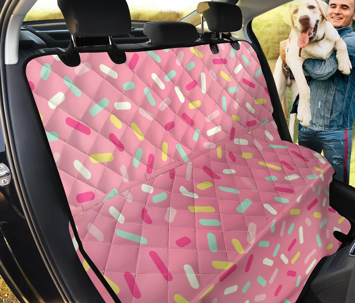 Pink Donut Glaze Candy Pattern Dog Car Seat Covers