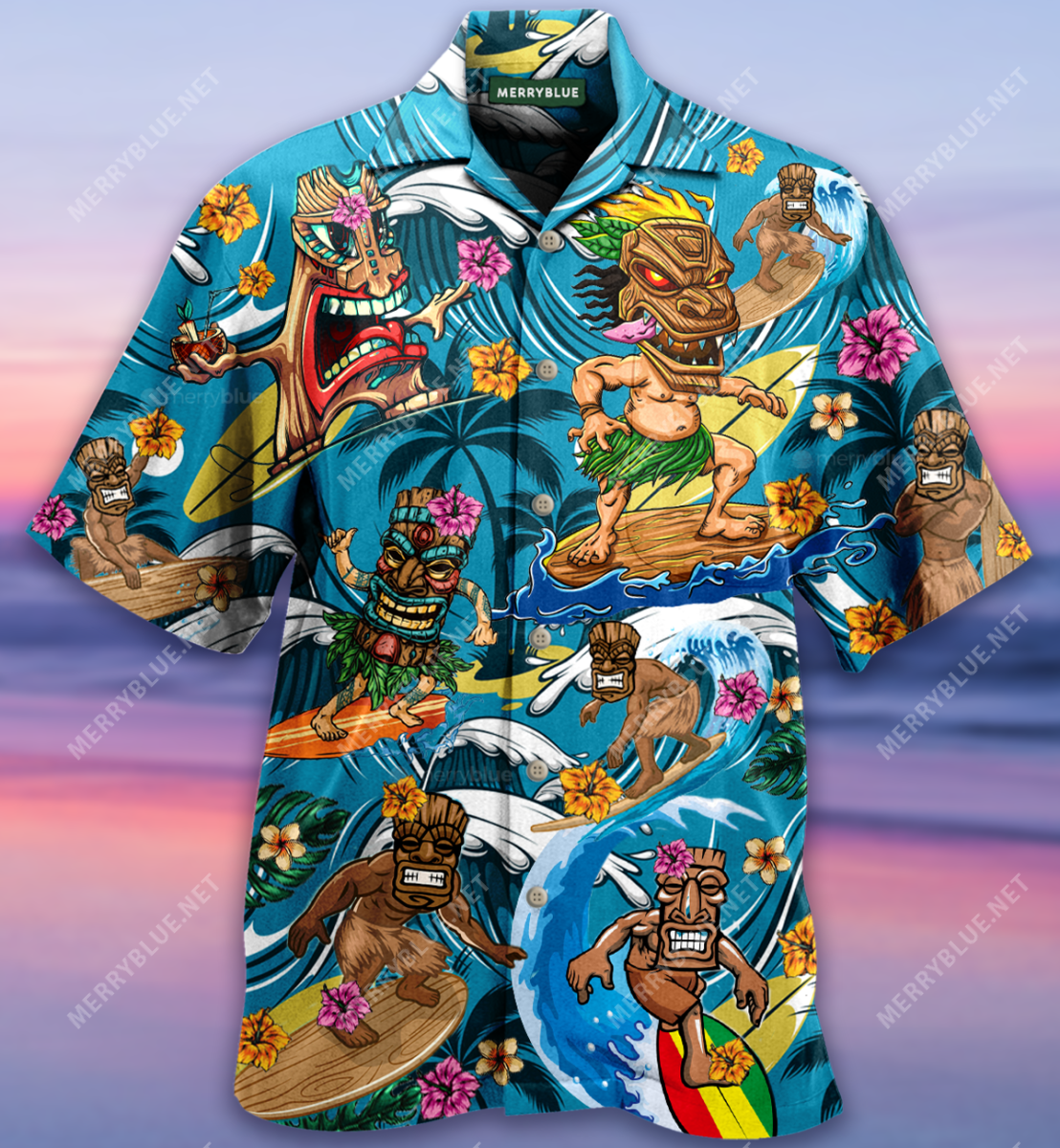 Tiki Hawaiian Surfing Unisex Shirt Ha104932