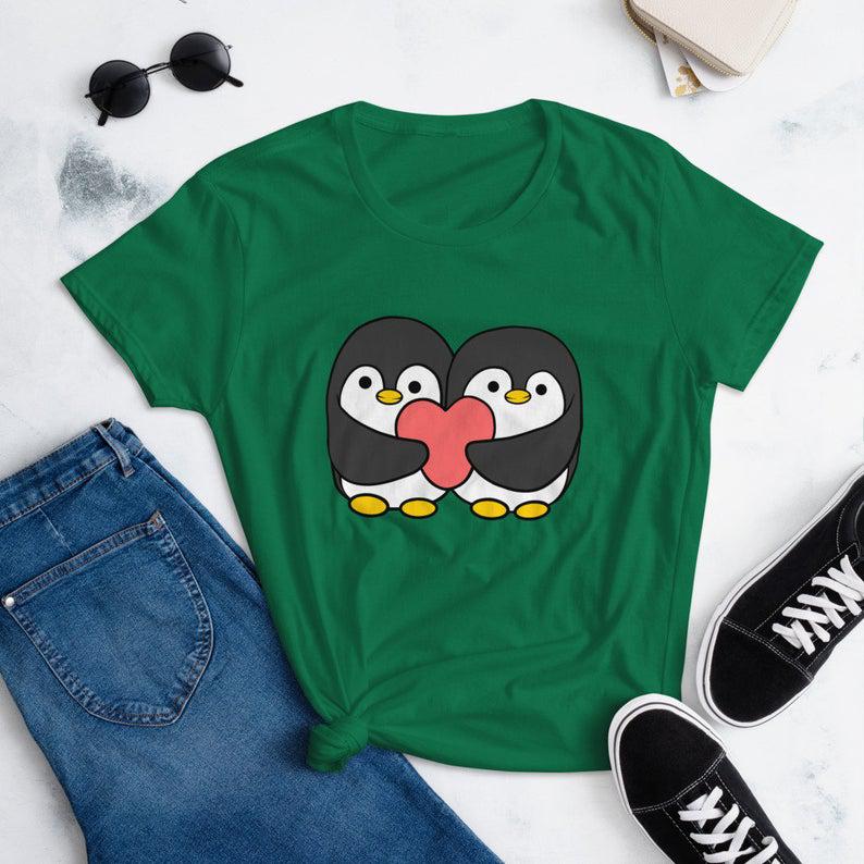 Cute Penguin Shirt, Penguin Love,Animal Lover Shirt, Penguin Graphic Tee, Cute Penguin, Penguin Gift, Gift For Girls, Gift For Women