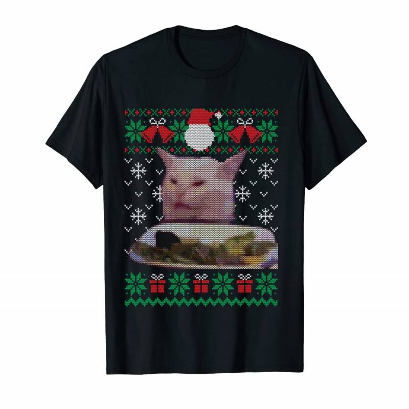 Woman Yelling At Cat Meme, Ugly Christmas Sweater Long Sleeve T-shirt