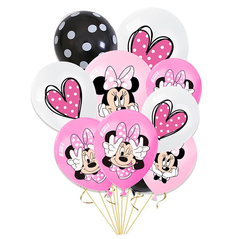 10/20pcs 12Inch Minnie Mouse Latex Balloon Party Supplies Pink Minnie Party Balloon Balloons for Wedding Birthday Party Decor alx