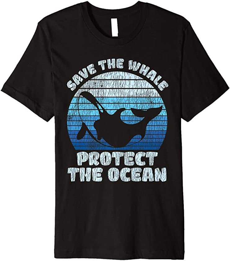 Vintage Save The Whale Protect The Ocean Environmentalist Premium T-Shirt