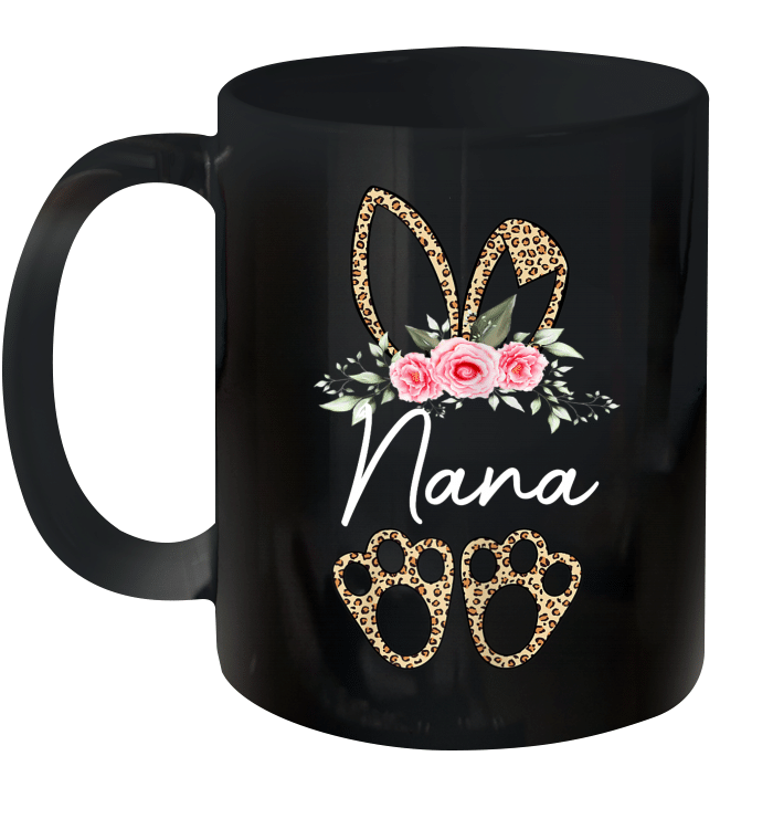 Black Mug Leopard Bunny Premium Sublime Ceramic Coffee Mug Y97