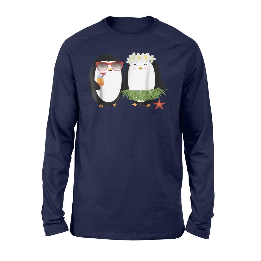 Hawaiian Hula Penguin Luau Long Sleeve T-Shirt