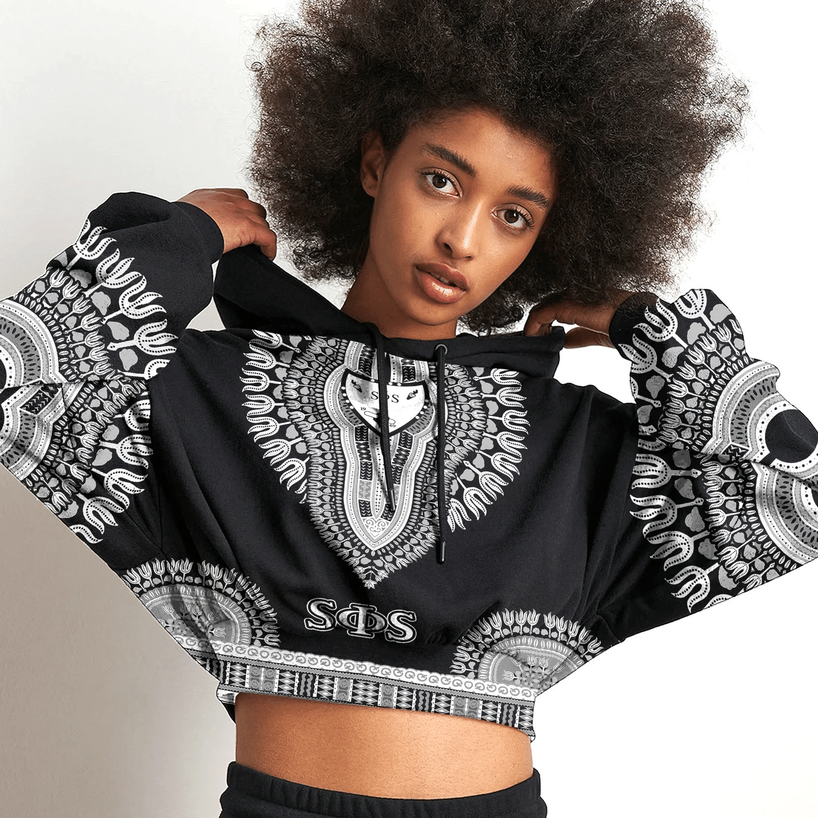 Africa Zone Hoodie – Swing Phi Swing Dashiki Croptop Hoodie A31