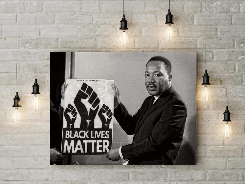 Black Lives Matter Poster With Mlk Vintage Martin Luther King