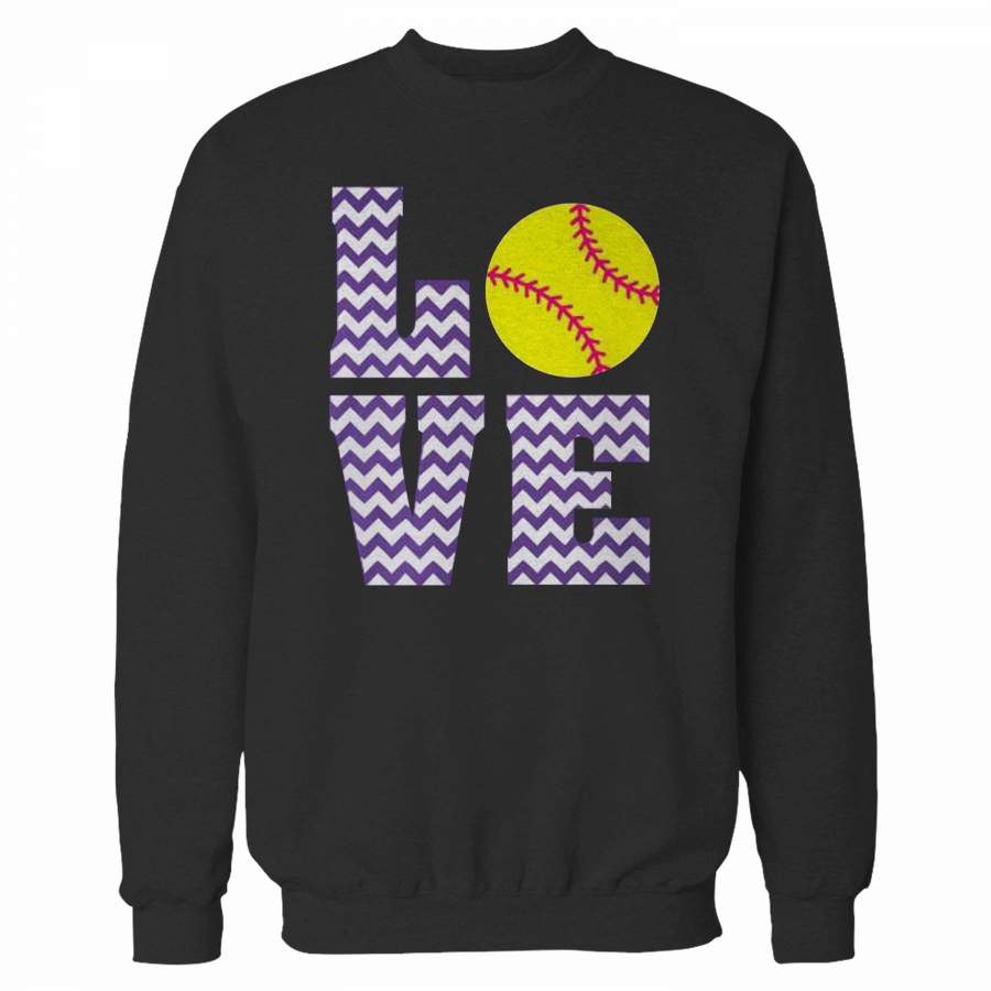 Love Softball Chevron Sweatshirt