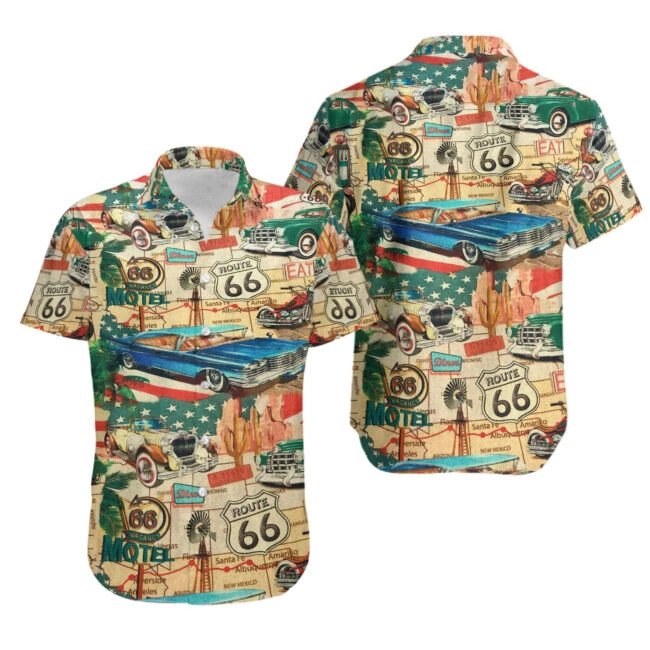 Vintage Cars Route 66 Hawaii Shirt Unisex Adult Ha63472