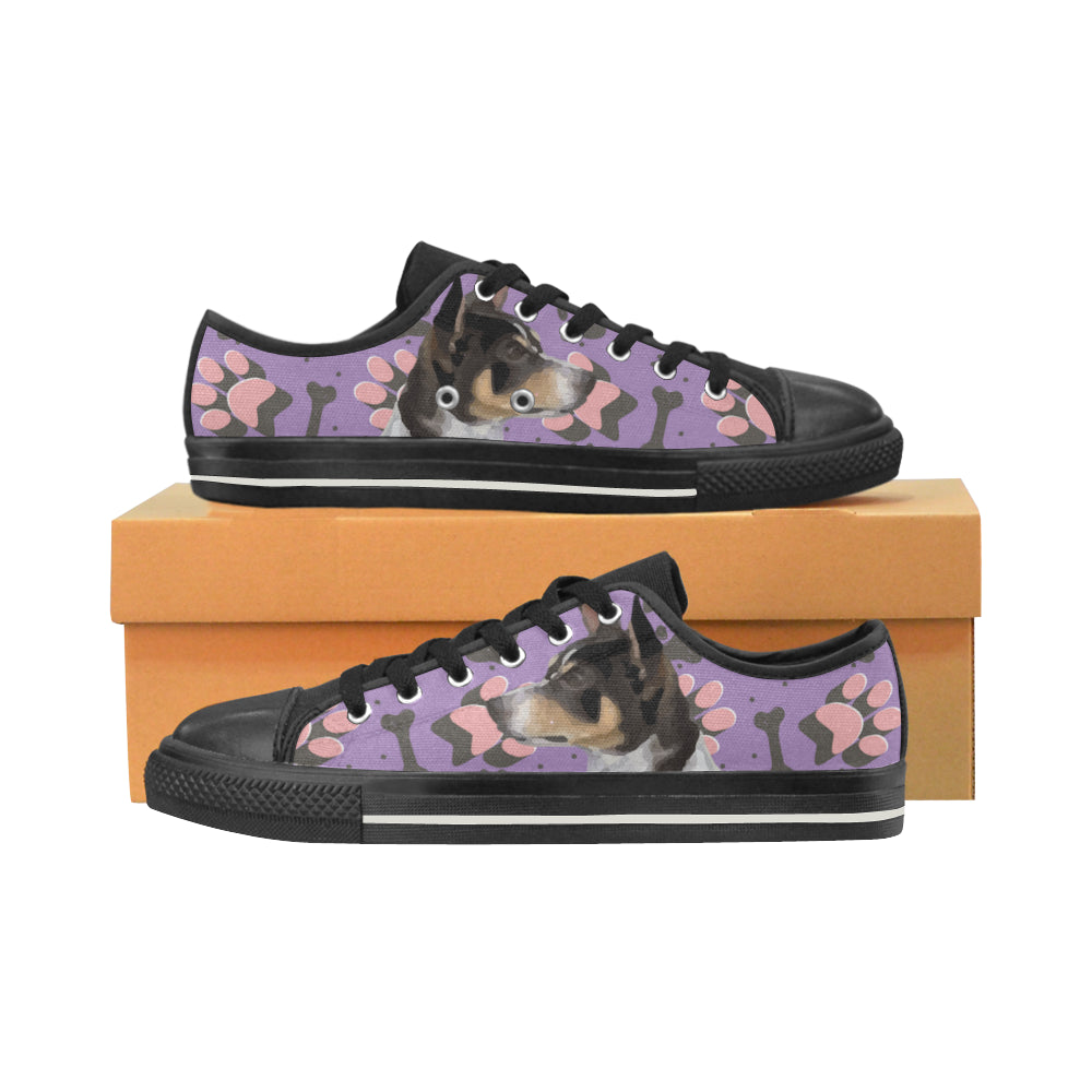 Rat Terrier Black Women’s Classic Canvas Shoes