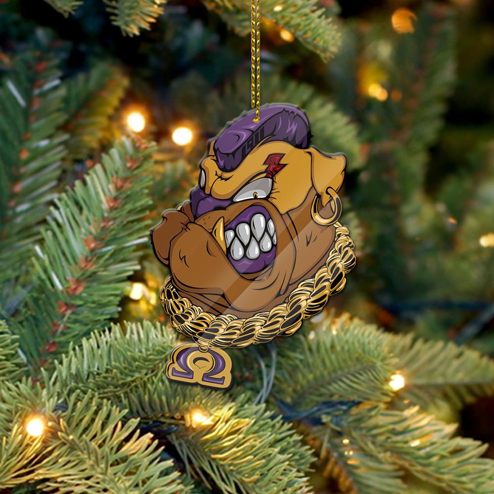 Wonderprint Ornament – Bulldog Omega Psi Phi Thunder Shape Acrylic Ornament Lt10