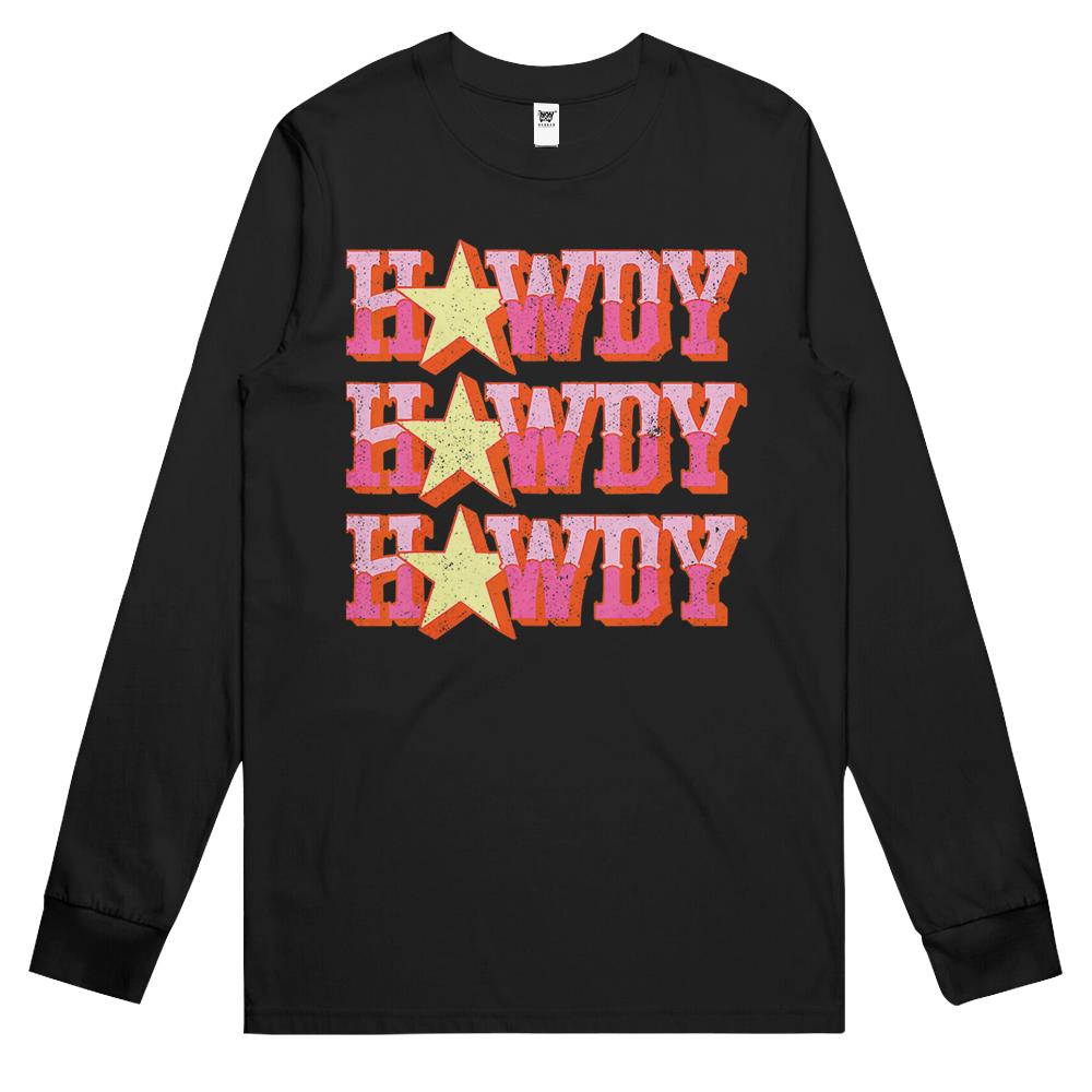 Howdy Rodeo Western Retro Vintage Country Southern Long Sleeve T Shirts