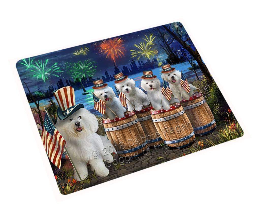 4Th Of July Independence Day Fireworks Bichon Frises At The Lake Blanket Blnkt75207