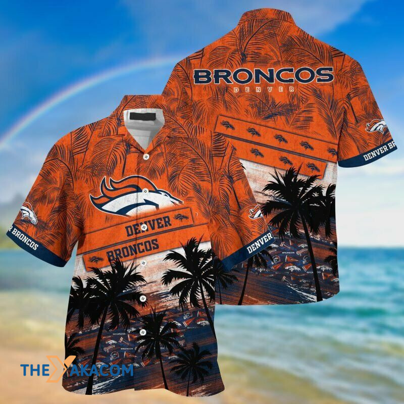 Denver Broncos Palm Leaves Gift Nfl Short Sleeve Hawaii Shirt Ha45210