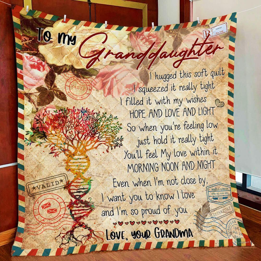 To My Granddaughter From Grandma Quilt Blanket