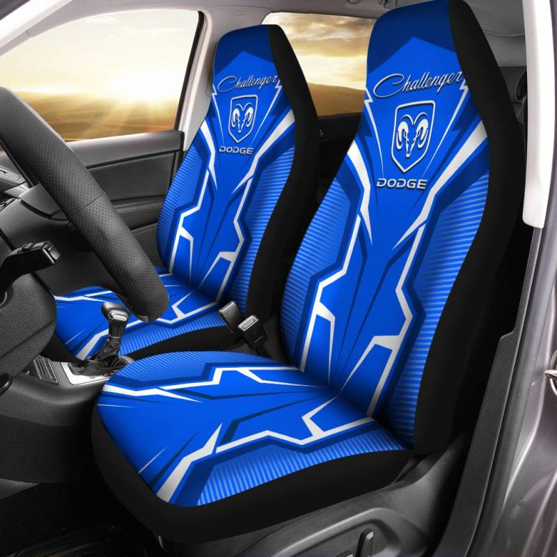 Dodge Challenger VTH Car Seat Cover (Set of 2) Ver 1 (Blue)