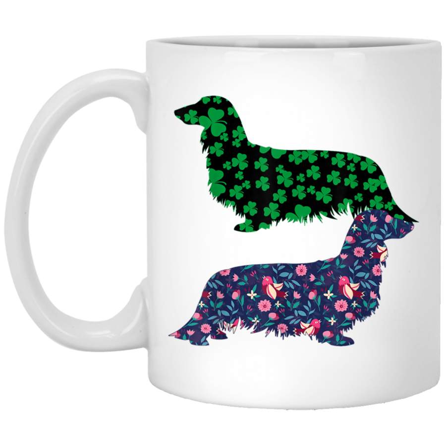 Vintage Long Hair Dachshund Mug Cute Dachshund Dog Gift Mug