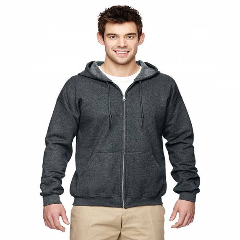 18600 Gildan Heavy Blend™ Adult Full-Zip Hooded Sweatshirt | Dark ...