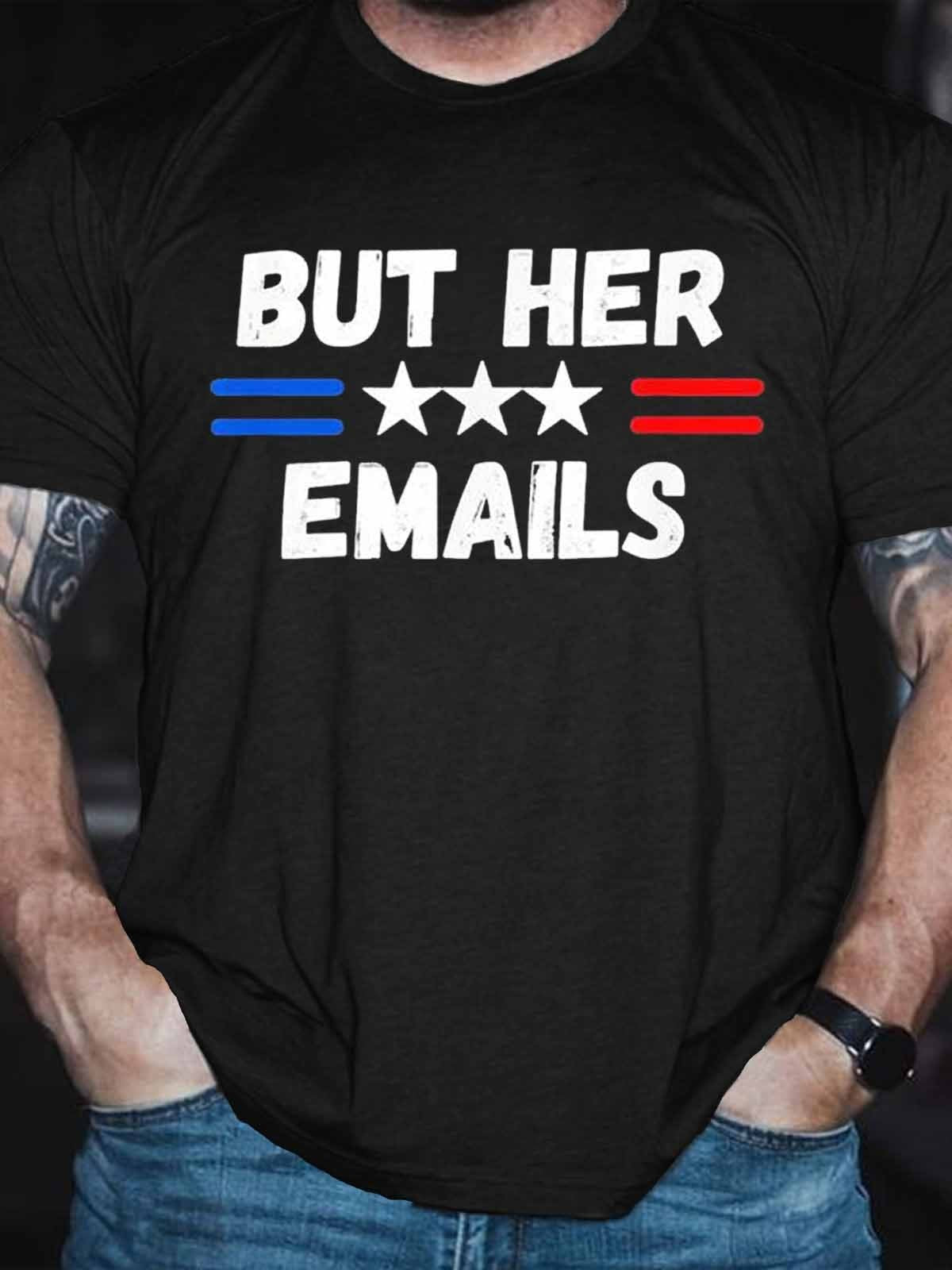Men’S But Her Emails Usa Flag T-Shirt