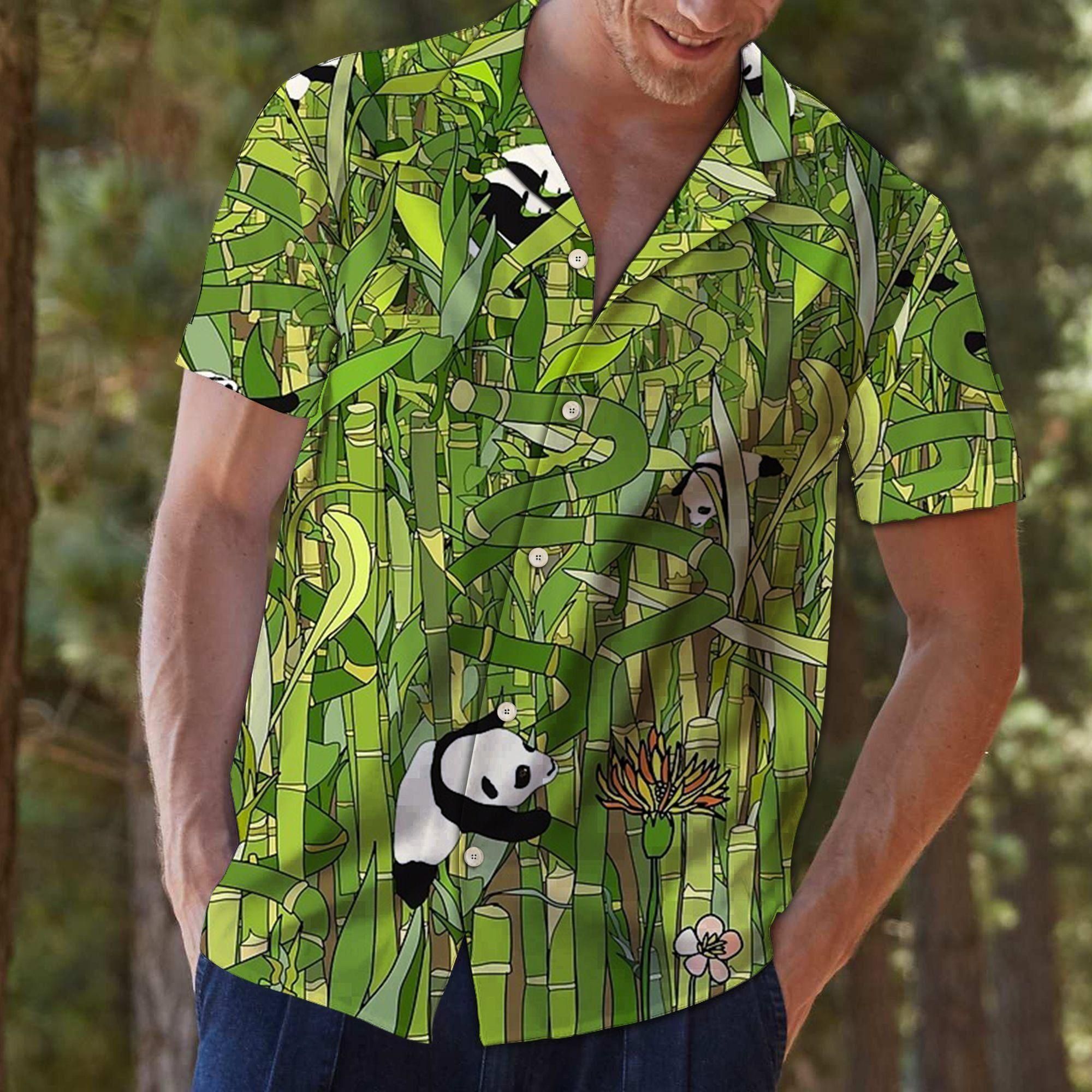 Bamboo Panda Aloha Hawaii Shirt Colorful Short Sleeve Summer Beach Casual For Men And Women Ha94387