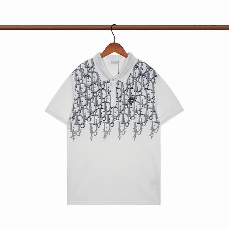 Dior Embroidery/ Printed Polo Shirt In Cotton - White - Sveltestyles Fashion