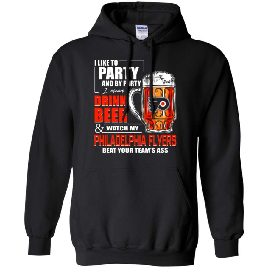 AGR I Like To Drink Beer & Watch My Philadelphia Flyers Ice Hockey Hoodie