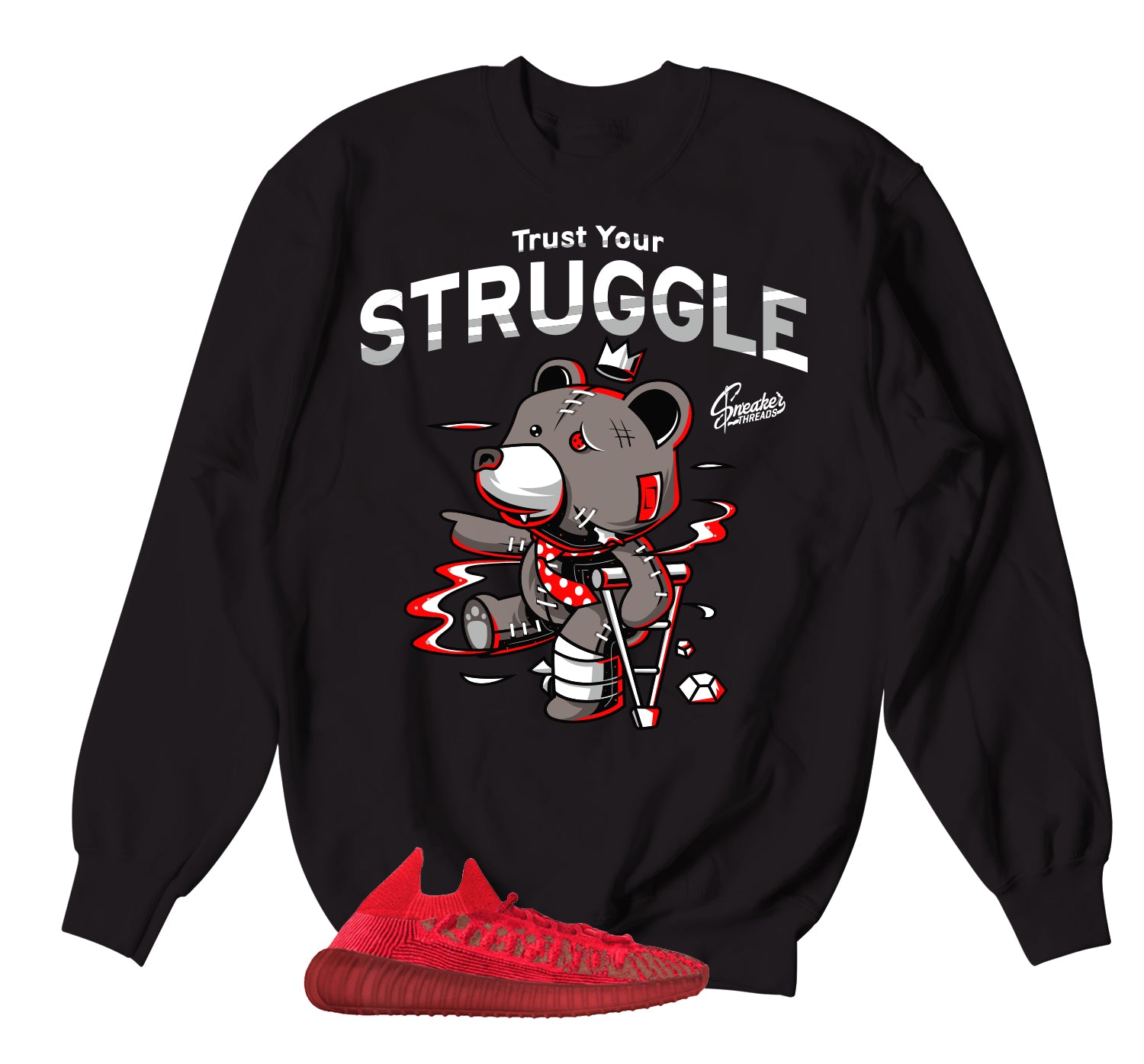 Yeezy 350 Slate Red Trust Your Struggle Sweater