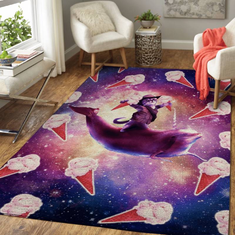 Cowboy Space Cat Dolphin – Cowboy Cats Area Rug Carpet