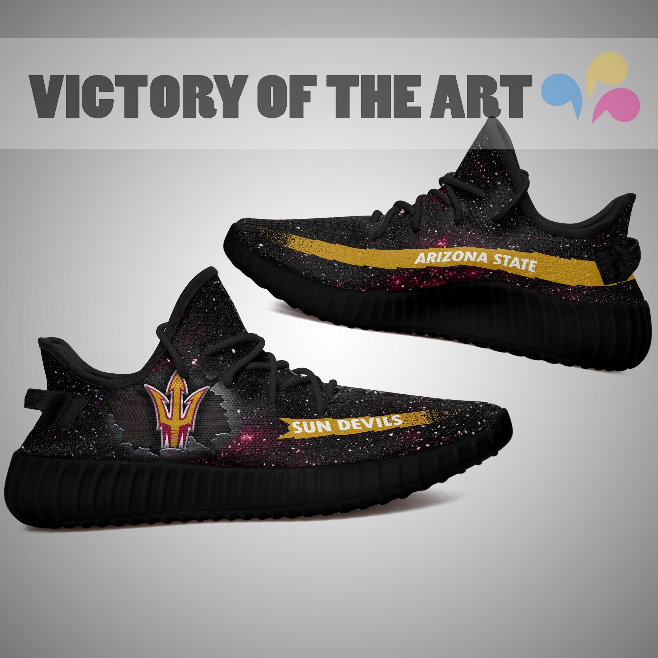 Art Scratch Mystery Arizona State Sun Devils Yeezy Shoes