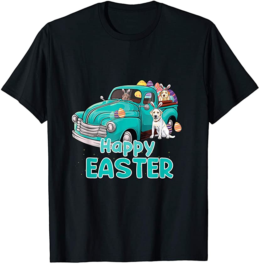 Bunny Labrador Retriever happy easter day truck dogs lovers T-Shirt