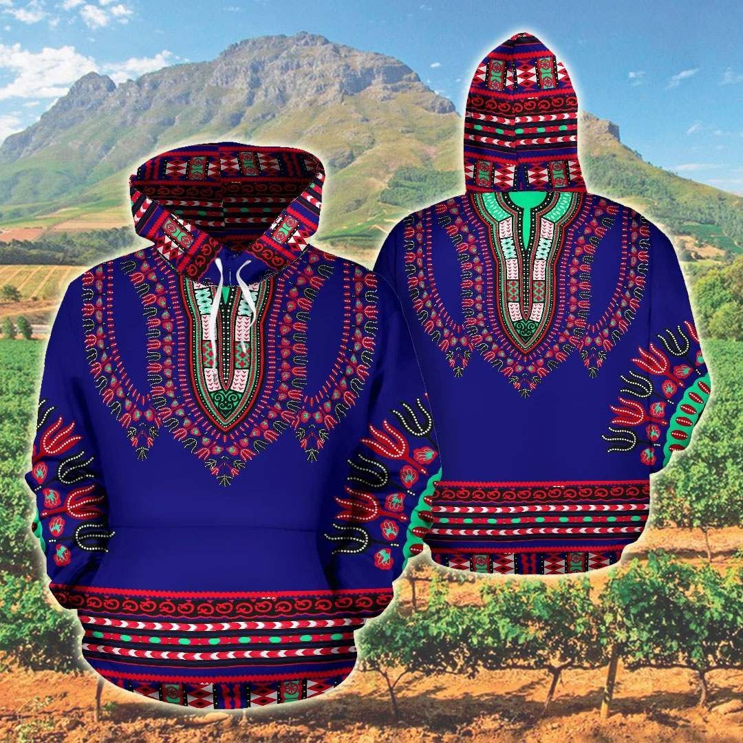 GGP20062403356 Native South African Roots South Africa Expat Lovers African Dashiki Royal Blue all over print hoodie Hoodies