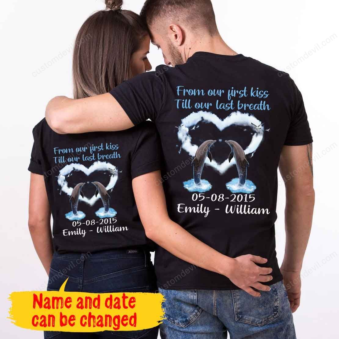 Personalized Till Our Last Breath Dolphin Couple Tshirt Nvl-16Dd036