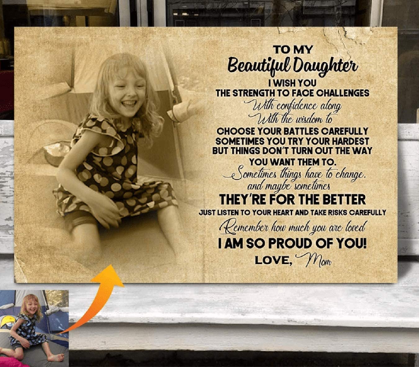 Poster Camping Personalized to Beautiful Daughterfor Room Aesthetic -Command Strips Wall